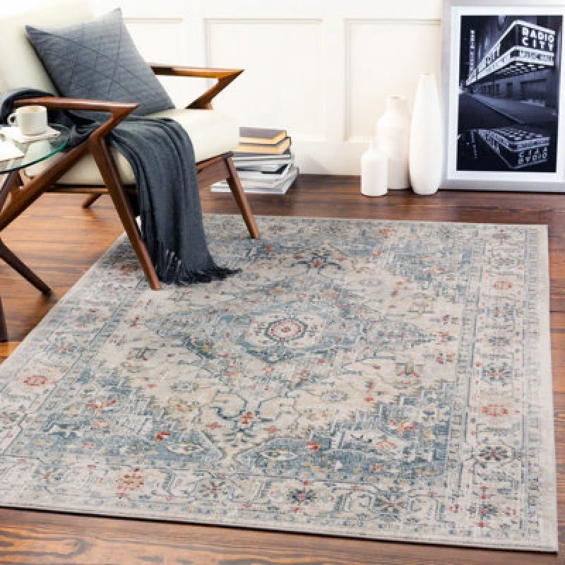 Image of Livabliss Vintage Oriental Boho Medium Grey Dalila Area Rug 160 X 220 Cm - Easy Care, Non Shedding, Ideal For Living Room & Bedroom