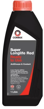 Image of Super Longlife Antifreeze & Coolant - Ready To Use - 1 Litre SLC1L COMMA