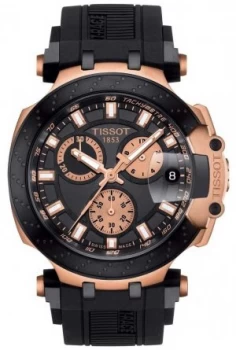 Image of Tissot Mens T-Race Quartz Chrono Black Dial Gold Plated Watch