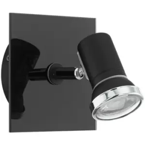 Image of Eglo Tamara Single Spotlight Black, Chrome IP44