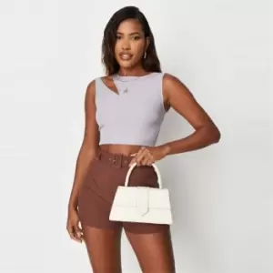 Image of Missguided Out Detail Vest Crop Top - Purple