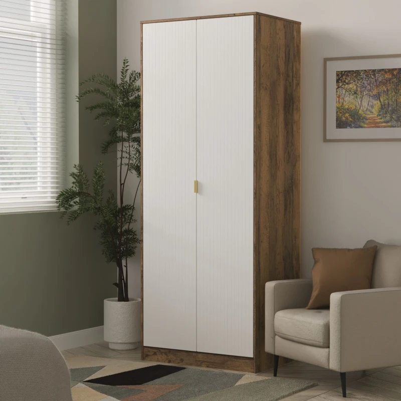 Image of Other Nashville 2 Door Robe - Ready Assembled Wardrobes Large White 84292090140