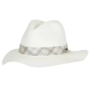 Image of Barbour Womens Brunswick Tartan Fedora Cloud/Silver Birch Medium