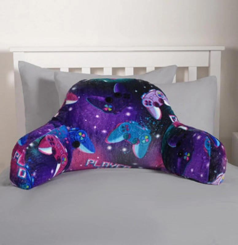Image of OHS OHS Gaming Cushion Bed Pillow Reading Gamer Support Arms Lumbar Chair in Purple Purple One Size Unisex 5027434203185