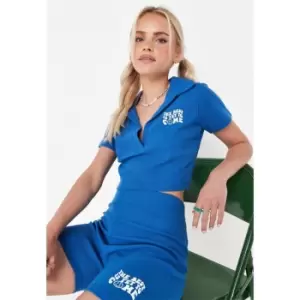Image of Missguided Waffle Logo Cycling Short - Blue