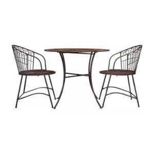 Image of Gallery Interiors Scaro Outdoor 2 Seater Bistro Set in Noir