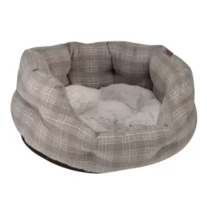 Image of Zoon Grey Plaid Large Oval Bed