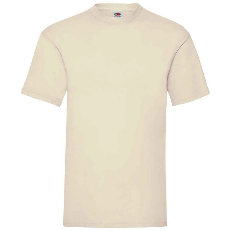 Image of Fruit Of The Loom Fruit of the Loom Men Valueweight T-Shirt in Natural Size: Small Natural S Male 5063527627438
