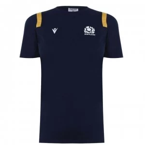 Image of Macron Scotland Cotton T Shirt Ladies - Navy/Gold