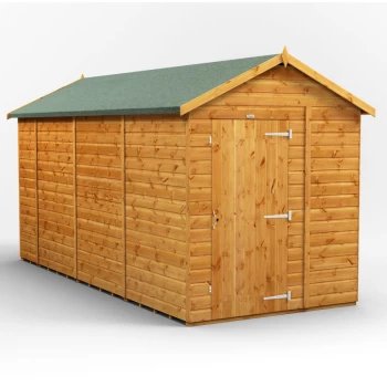 Image of 14x6 Power Windowless Apex Garden Shed - Brown