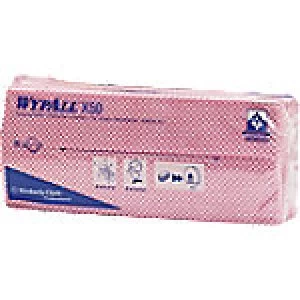 Image of WYPALL Cleaning Cloths Red 24.5 x 41.6cm 50 Pieces