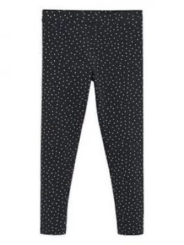 Image of Mango Girls Spot Print Leggings - Black