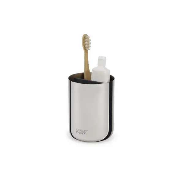 Image of Joseph Joseph EasyStore Luxe Toothbrush Caddy, Stainless Steel