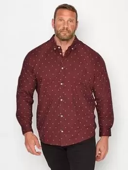 Image of BadRhino Long Sleeve Campfire Print Shirt, Red, Size 3XL, Men