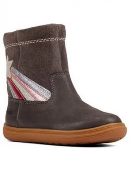 Image of Clarks Flash Shine Toddler Boot - Grey