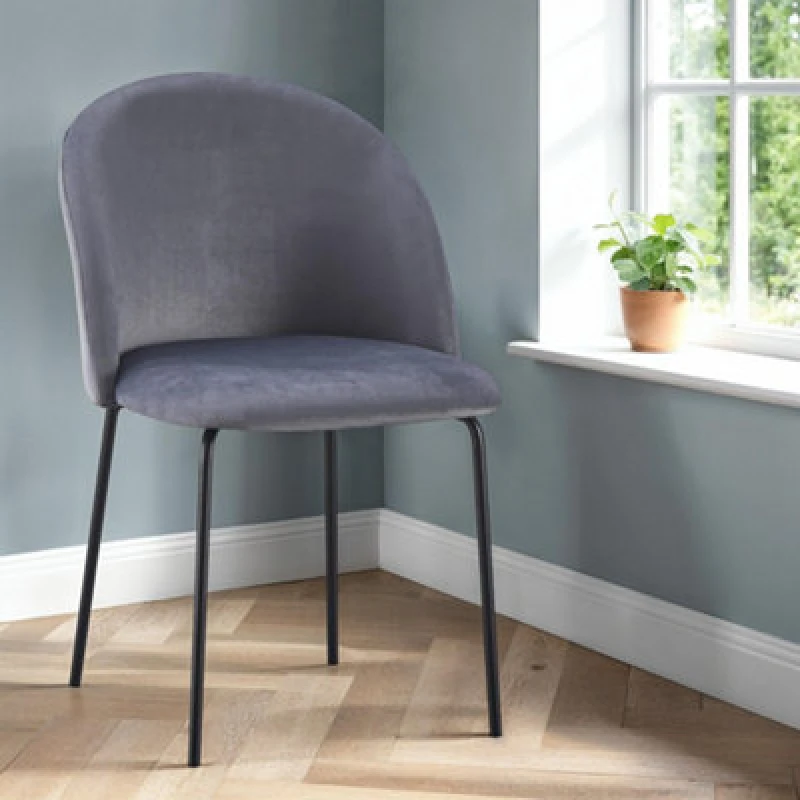 Image of Seconique Boston Dining Chair (x4 Per Box) - Grey Velvet, Grey 400-402-156