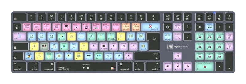 Image of Logickeyboard Apple Final Cut Pro X TITAN Wireless Backlit Keyboard - Mac UK English LKB-FCPX10-TM-UK