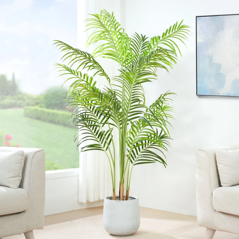 Image of MCC Direct Artificial Palm Tree Plant with Plastic Planter Pot 140cm Multicolor Unisex