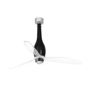 Image of Eterfan LED Shiny Black, Transparent Ceiling Fan with DC Motor Smart - Remote Included, 3000K