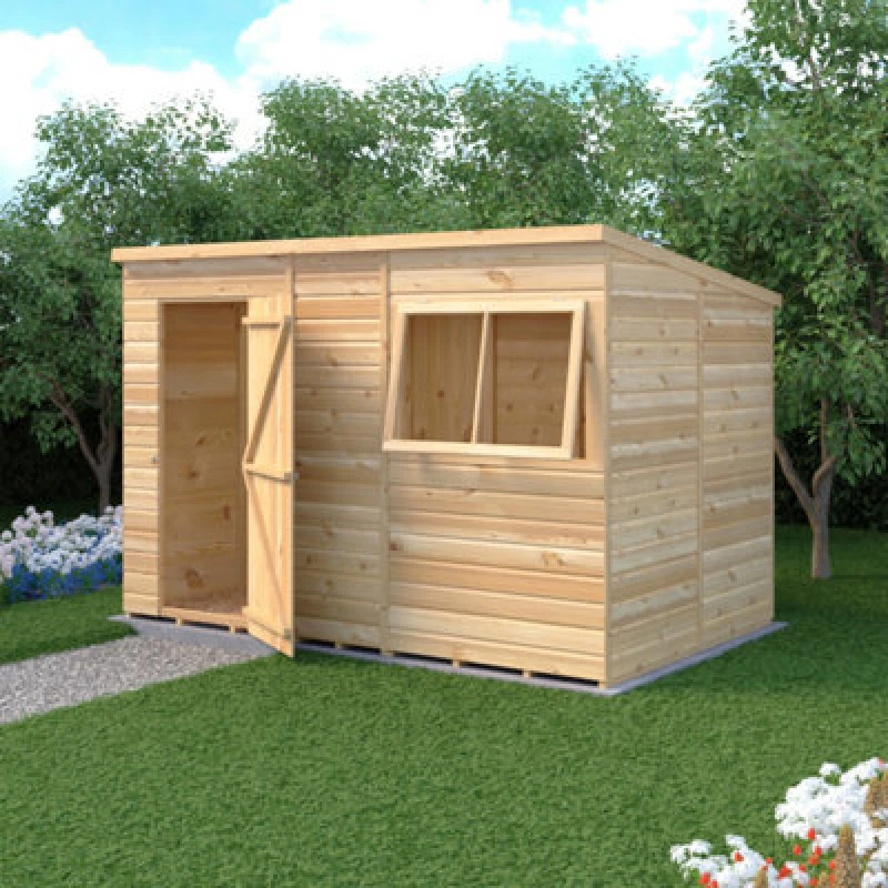 Image of Shire Shed, 10X6 Premium Shiplap Cladding, Single Door And Opening Window