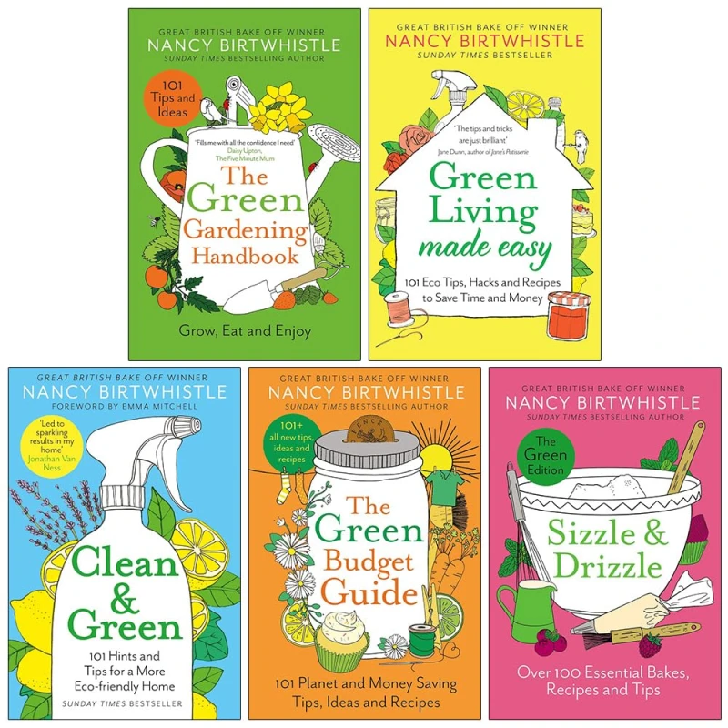 Image of Nancy Birtwhistle Collection 5 Books Set (The Green Gardening Handbook, Green Living Made Easy, Clean & Green, The Green Budget Guide, Sizzle & Drizzl