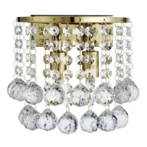 Image of Hanna 2 Light Indoor Wall Light Gold with Crystals, G9