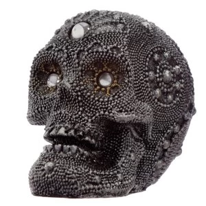 Image of Sliver Beaded Skull Head Small