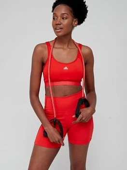 Image of adidas Train Badge Of Sport Bra (High Support) - Red, Red Size M Women