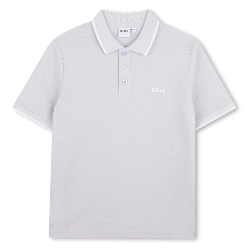 Image of Boss Kids Short Sleeve Polo Shirt Pale Blue male 10Y