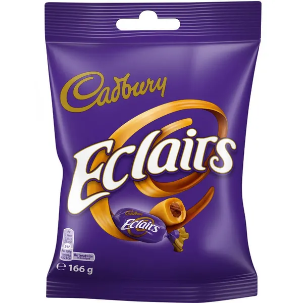 Image of Cadbury Gifts Direct Cadbury Chocolate Eclairs Toffee & Chocolate 130g Bag 648324