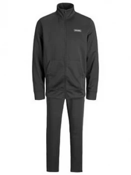 Image of Jack & Jones Rubber Logo Tracksuit Set - Black