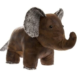 Image of Lesser & Pavey Faux Leather Distressed Vintage Elephant Door Stop
