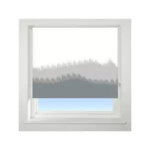 Image of Universal - Blur Border Patterned Thermal Blackout Roller Blind, Grey, W60cm