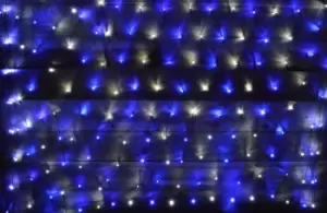 Image of Premier 1.7m x 1.2m 180 LED Multi Action Christmas Net Window Light Blue & White