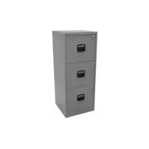 Image of Bisley A4 3 Drawer Metal Filing Cabinet - Silver