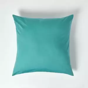 Image of Teal Continental Egyptian Cotton Pillowcase 200 Thread Count, 60 x 60cm - Teal - Teal - Homescapes