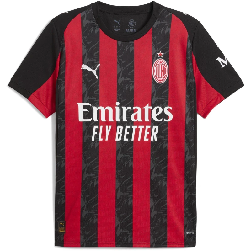 Image of Puma AC Milan Home Shirt 2025 2026 Adults Red/Black male XL