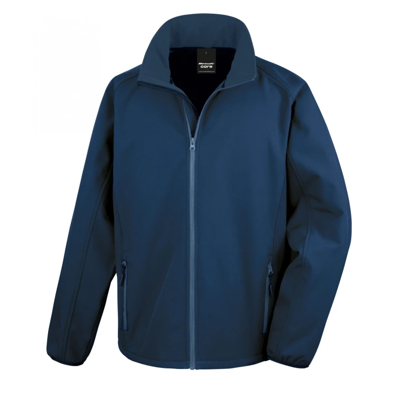 Image of Result Result Men Core Printable Softshell Jacket in Dark Navy Size: Small Dark Navy S Male 5063527348920