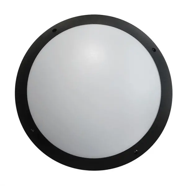 Image of Eterna 12W Standard Diffuser LED Amenity Ceiling/Wall Light + MW Sensor - Black