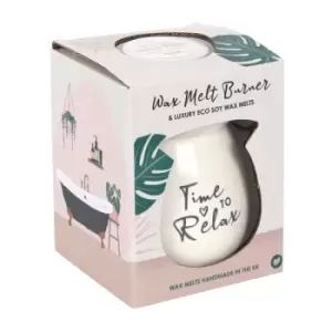 Image of Time to Relax Pacific Breeze Eco Soy Wax Melt Burner Gift Set