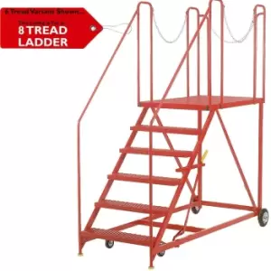 Image of 8 Tread Wide Truck Dock Loading Stairs Non Slip Platform Vehicle Step Ladder