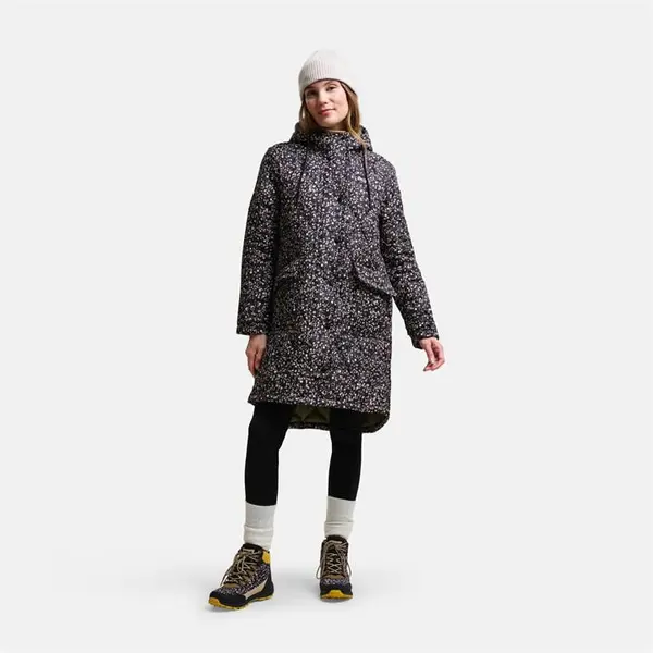 Image of Regatta Orla Kiely Mid Length Quilted Jacket - Berry Bubble Black 18