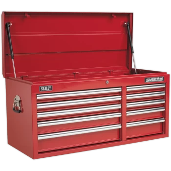 Image of Sealey Superline Pro 10 Drawer Heavy Duty Tool Chest Red