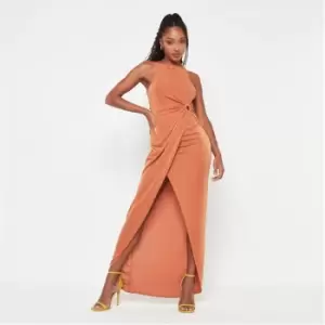Image of Missguided Racer Neck Ring Detail Maxi Dress - Orange