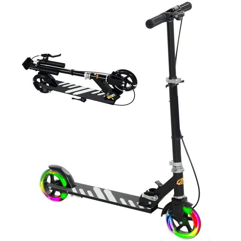 Image of AIYAPLAY Scooter for Kids, Folding Kick Scooter w/ Adjustable Handle, Black Black