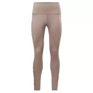 Image of Reebok Bold High-Waisted Ruched Leggings Womens - Grey