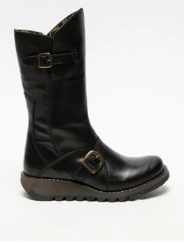 Image of Fly London Mes 2 Calf Boots - Black, Size 8, Women