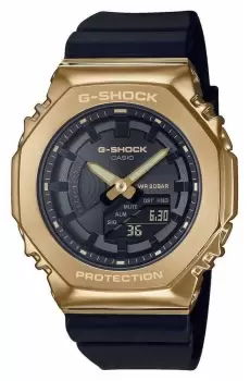 Image of Casio GM-S2100GB-1AER Unisex Gold Toned Case Black Strap Watch