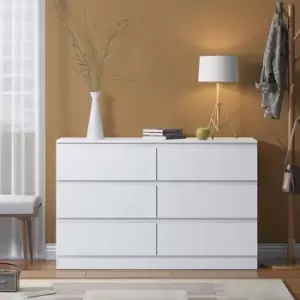 Image of Fwstyle Modern 6 Drawer Chest Matt White