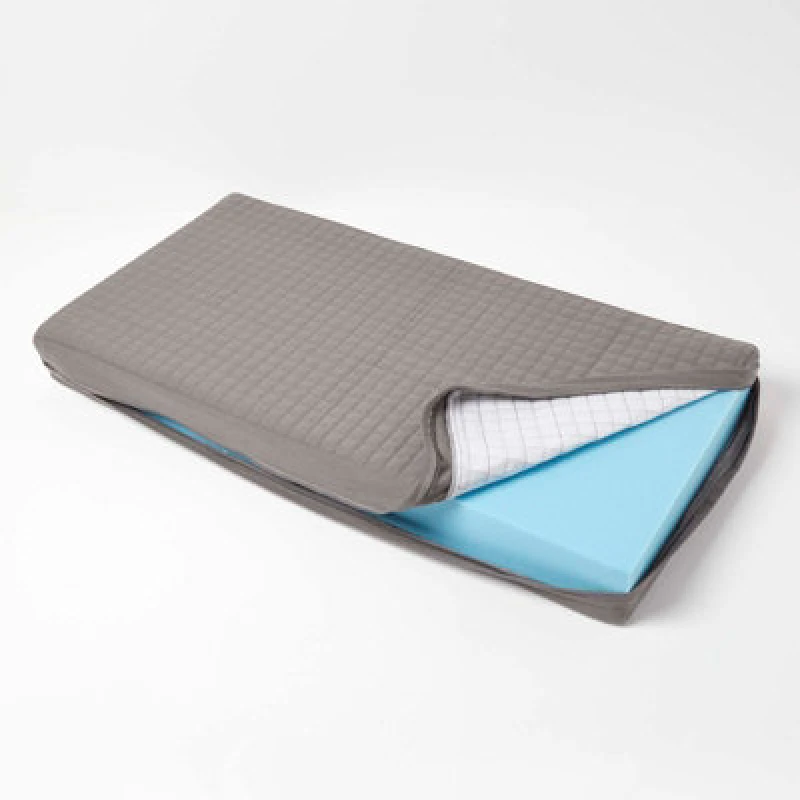 Image of Homescapes Grey Quilted Cotton 2 Seater Orthopaedic Booster Cushion Cover